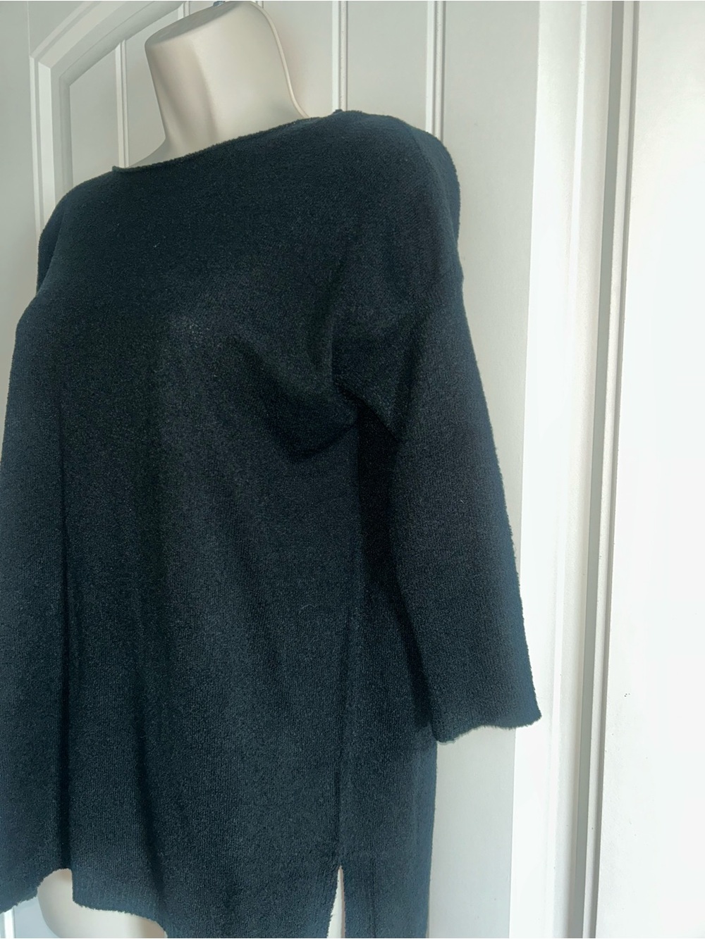 NWT Terra Black Women's Boatneck Pullover Sweater 3/4 Sleeves Sz S - Picture 2 of 4